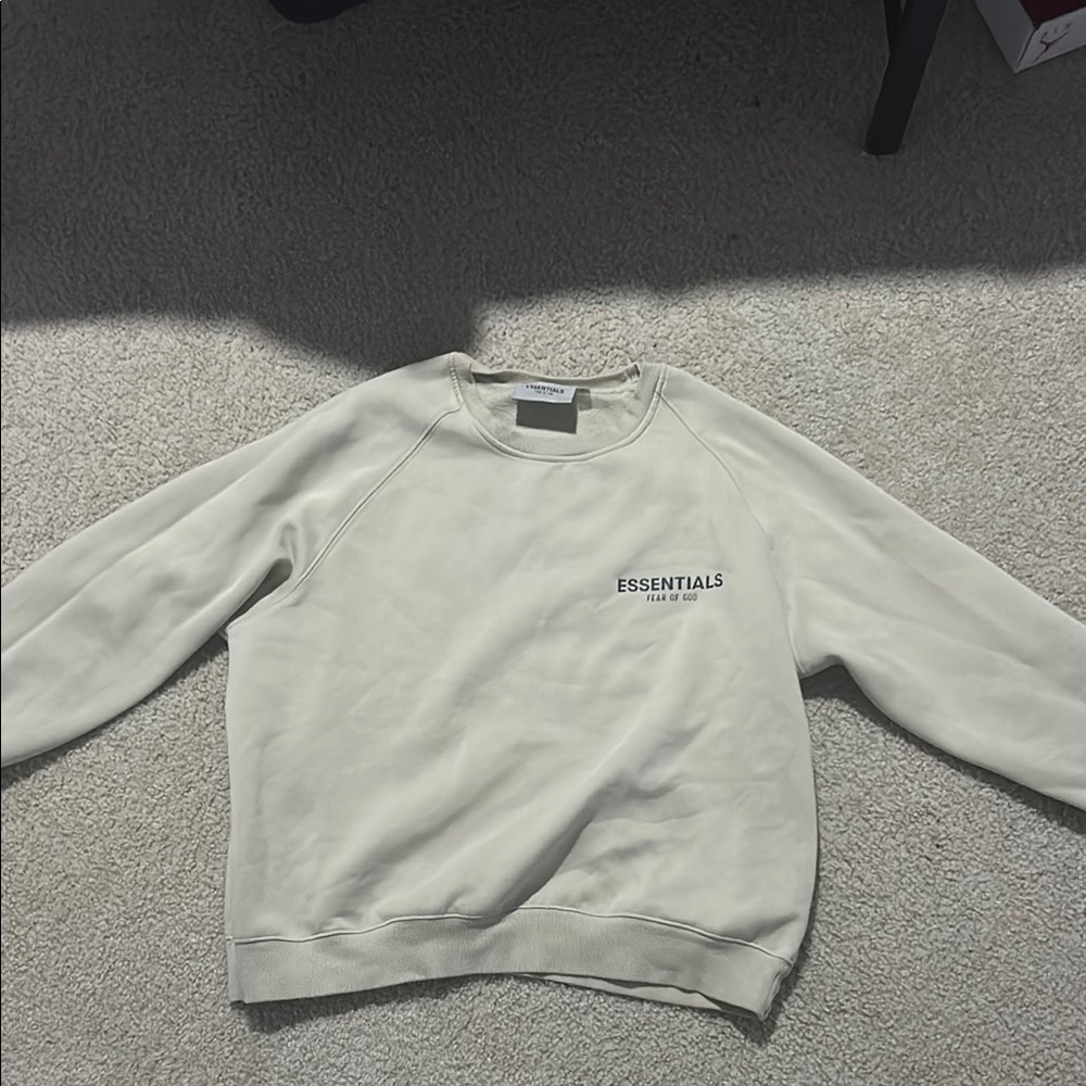 Essentials Cream Sweater for Men